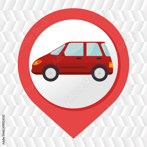 car pin location icon vector illustration design