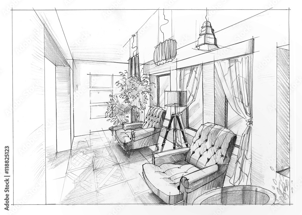 Drawing of an interior