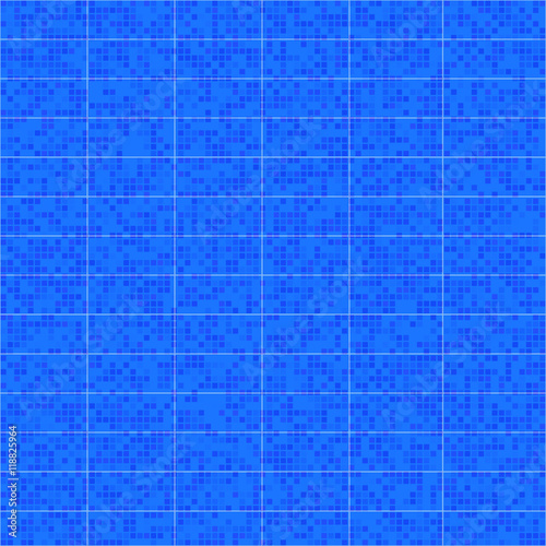 Mosaic tiles in blue cell construction