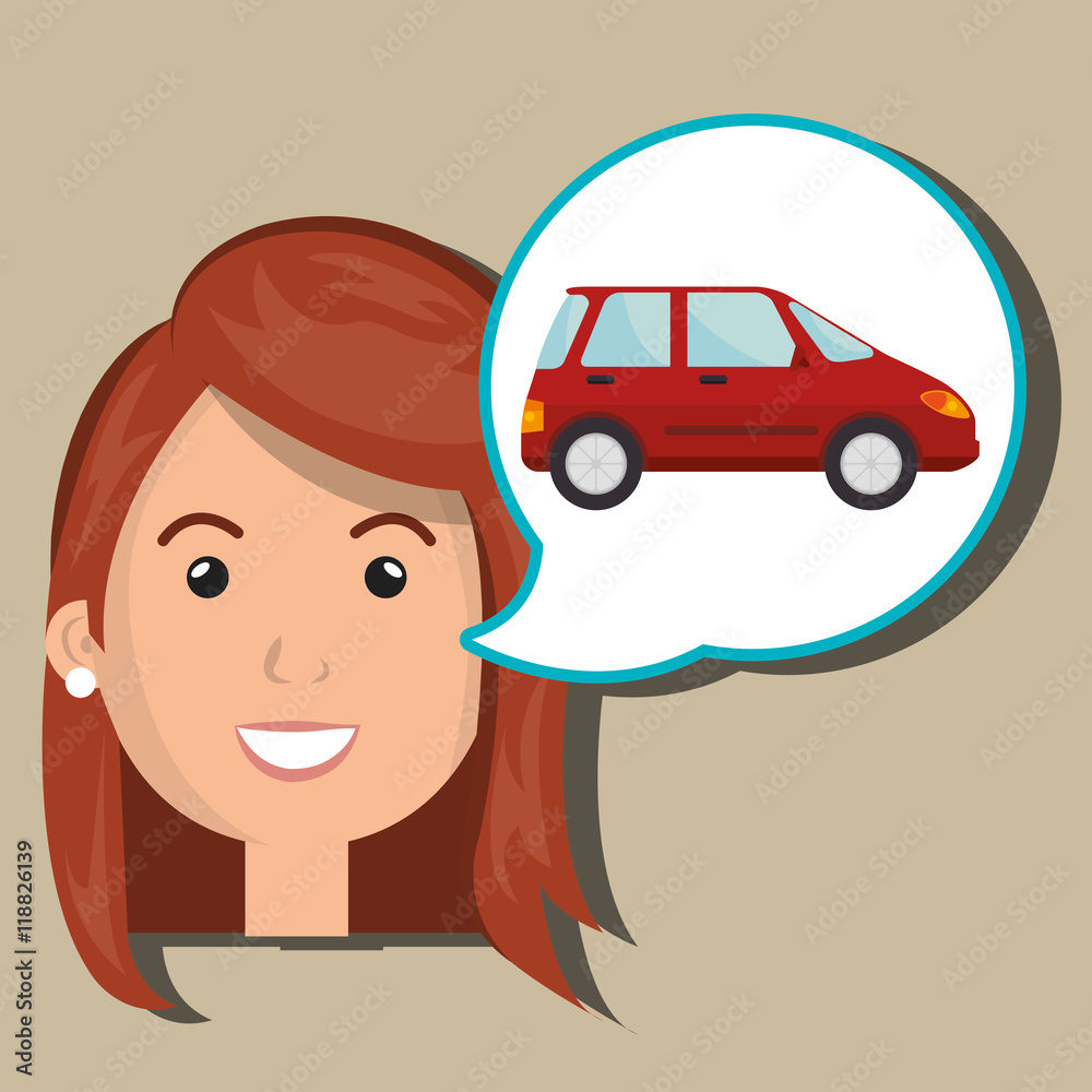 woman car vehicle transport vector illustration design woman car vehicle transport vector illustration design