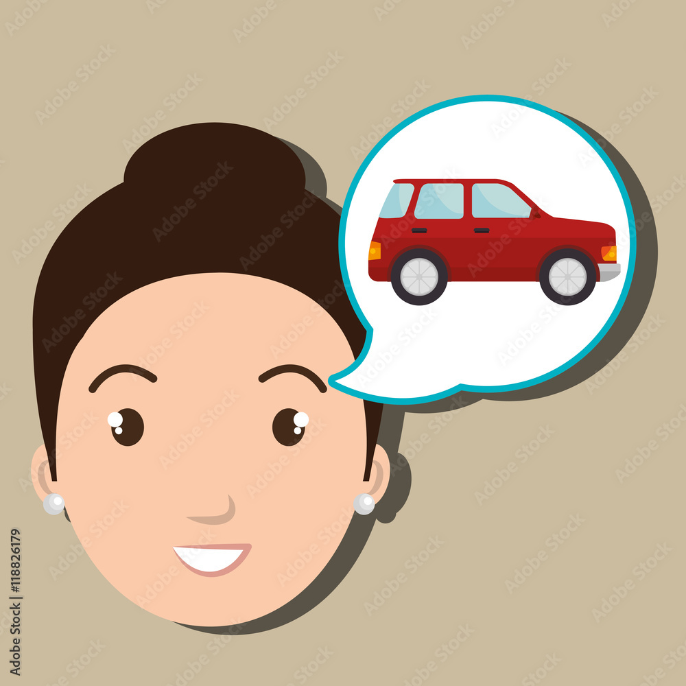 woman car vehicle transport vector illustration design woman car vehicle transport vector illustration design