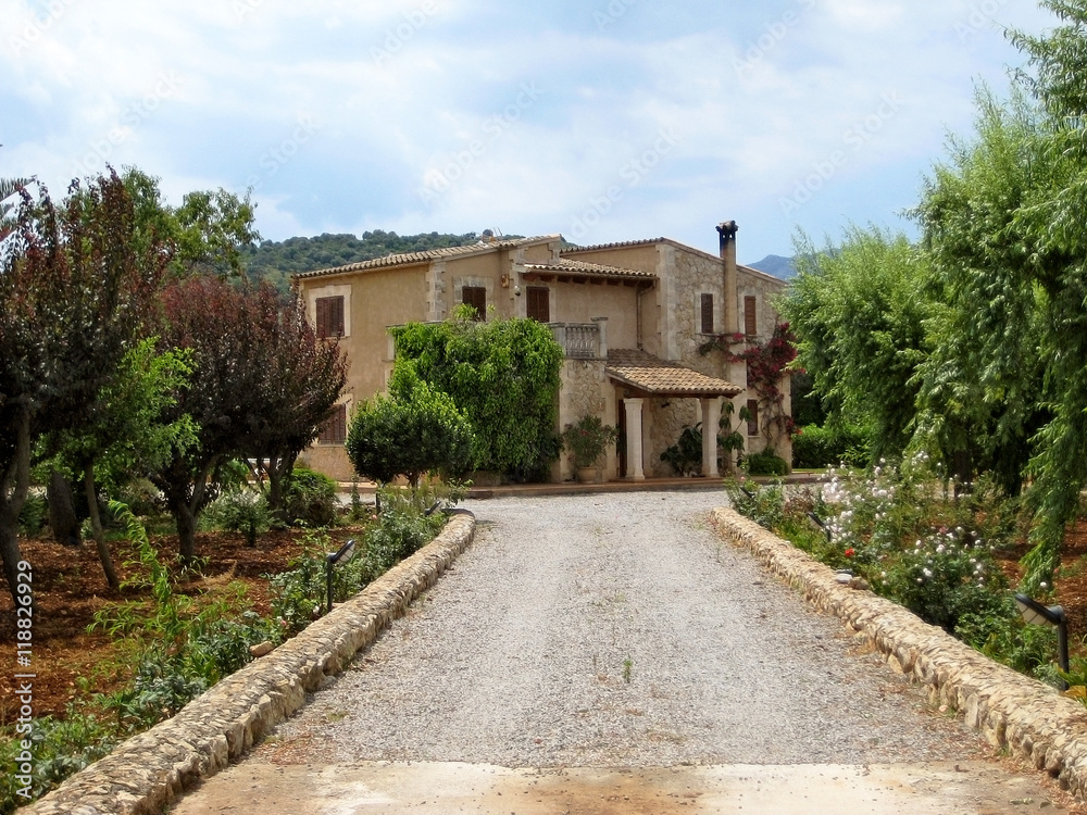 Finca / vacation rental home in rural landscape