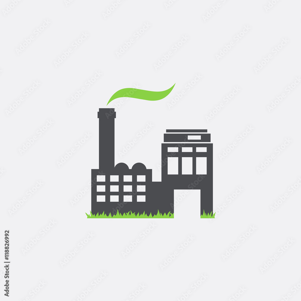 Eco factory vector icon