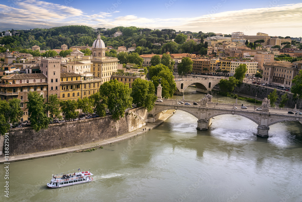 Fototapeta premium Rome city and tiber river