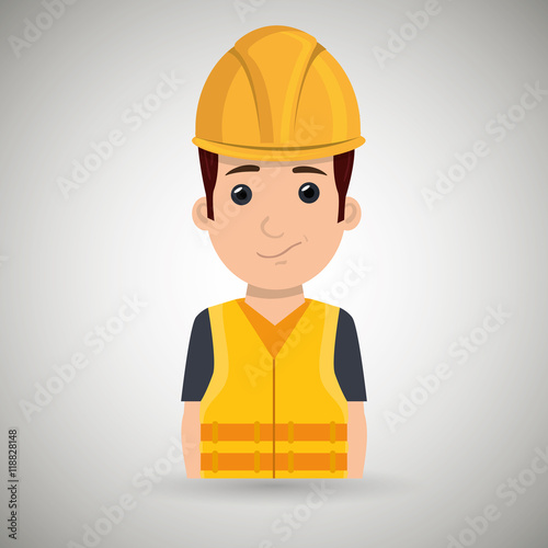 man worker protection tools icon vector illustration design