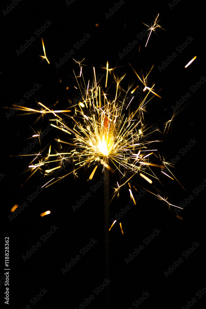 Christmas and newyear party sparkler on black Christmas and newyear party sparkler on black