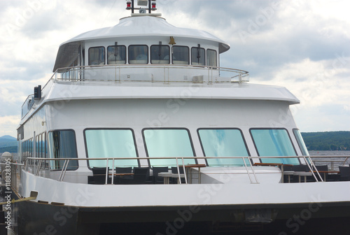 boat ship tourism cruise port anchored front view 