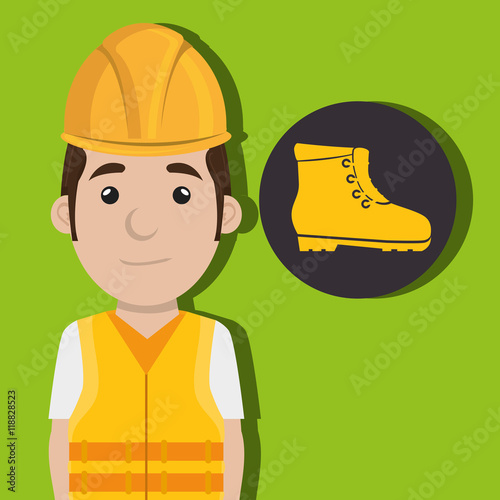 worker protection power plant vector illustration design