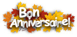 Happy birthday background with leaves.