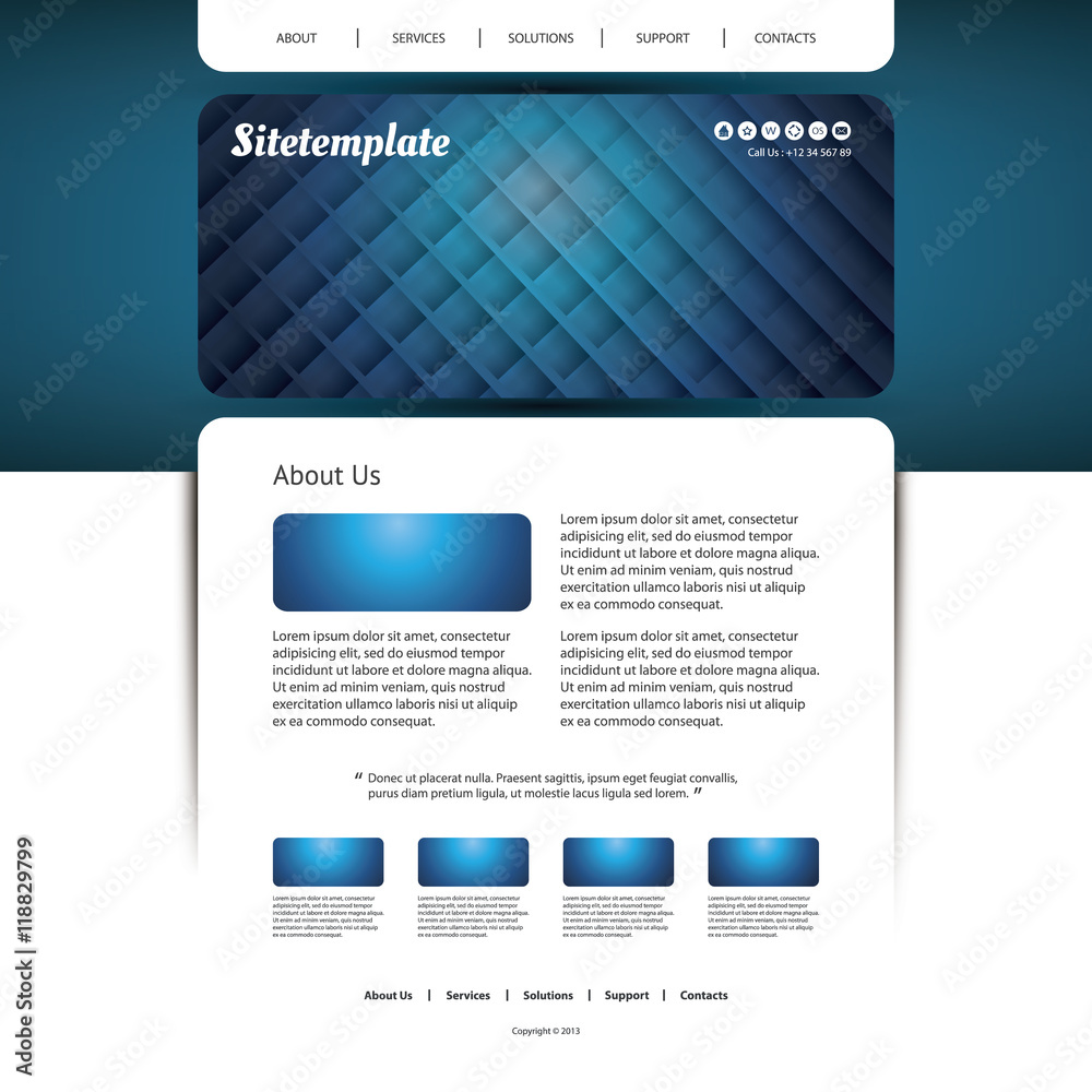Obraz premium Website Template with Abstract Header Design - Grid Pattern
