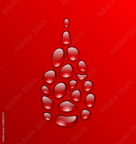 Blood Drop Made of Drops. Concept Medical Background