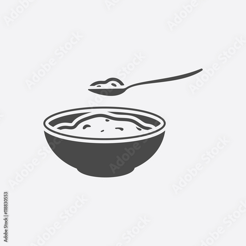 Cottage cheese icon black. Single bio, eco, organic product icon from the big milk set.