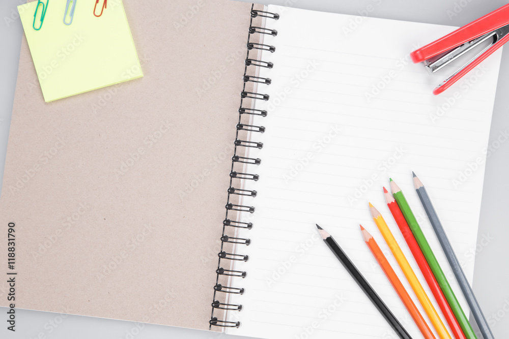 concept and office supplies on white concept and office supplies on white