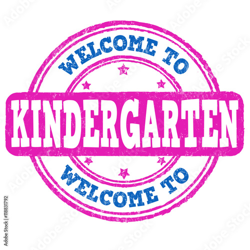Welcome kindergarten stamp or sign