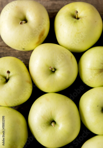 Closeup of many juicy apple 