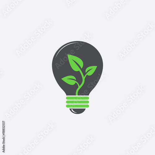 Eco light bulb icon