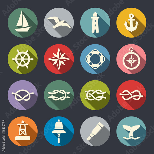 Nautical icon set