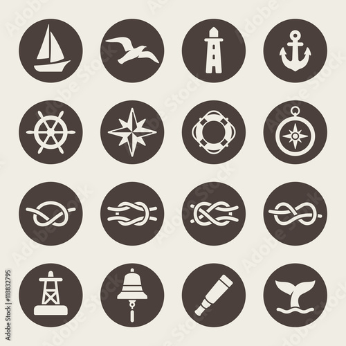 Nautical icon set