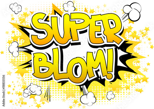 Super Blom - Comic book style word.