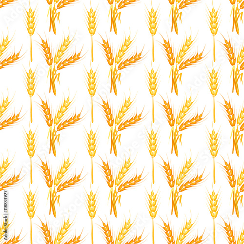 Seamless wheat pattern vector illustration