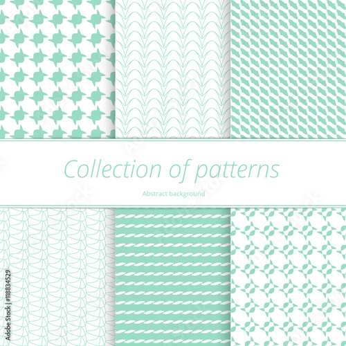 Set of seamless textures tracery. Delicate background for decoration. Simple graphic pattern. Vector illustration. 