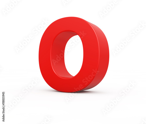 red letter O, 3d illustration.