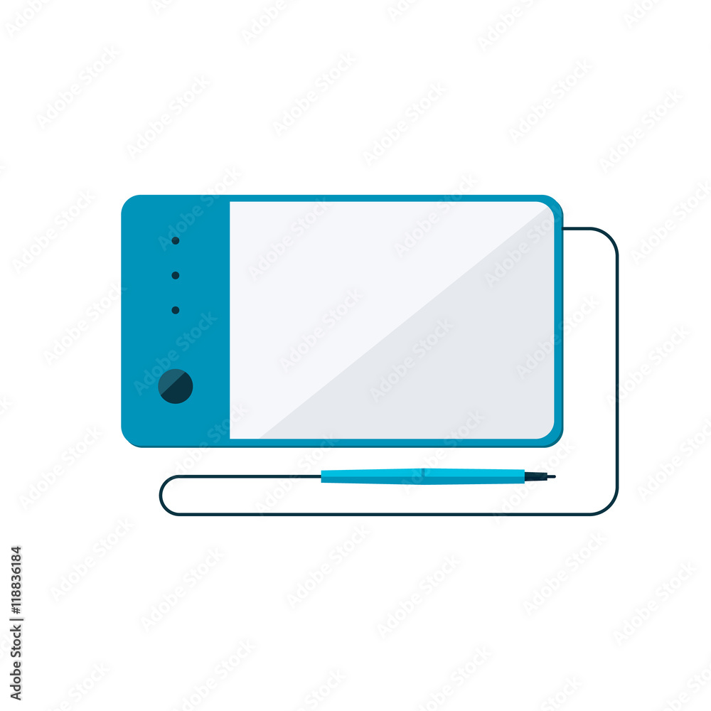Graphic tablet flat icon. Vector illustration. Graphic tablet flat icon. Vector illustration.