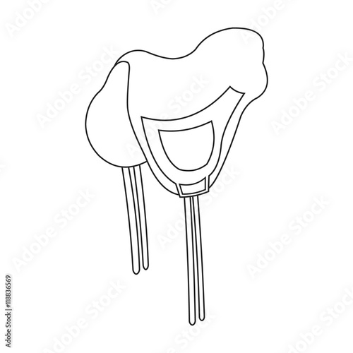 Saddle icon line. Singe western icon from the wild west set.