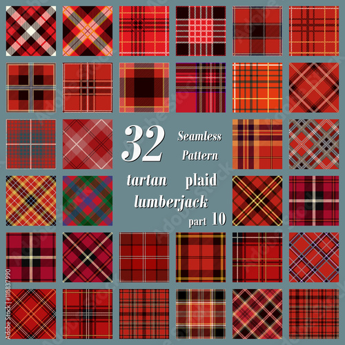Set Tartan Seamless Pattern