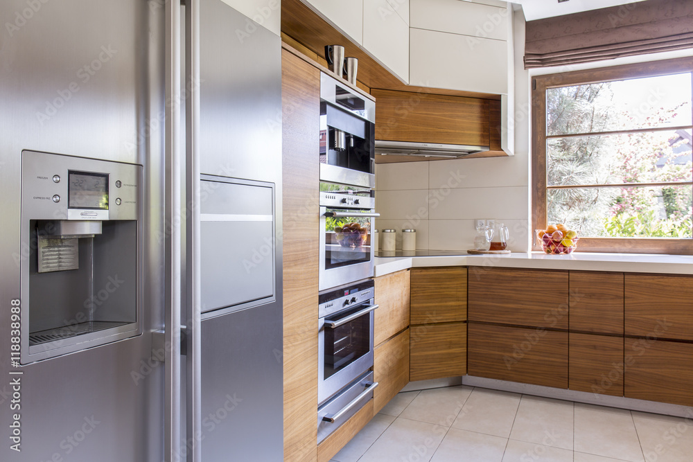 Sunny kitchen with all the necessary appliances Sunny kitchen with all the necessary appliances
