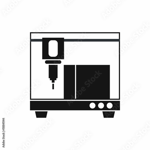 3D printer icon in simple style isolated on white background