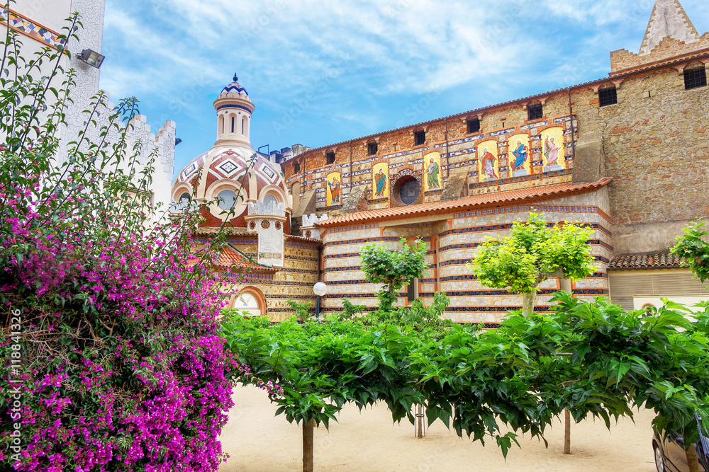 Obraz premium Sant Roma church, Lloret de Mar. Costa Brava, Catalonia, Spain