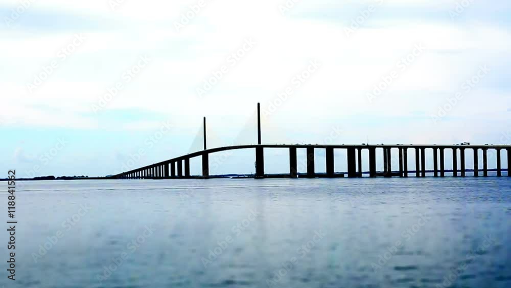 Florida Tampa Skyway Bridge tilt shift