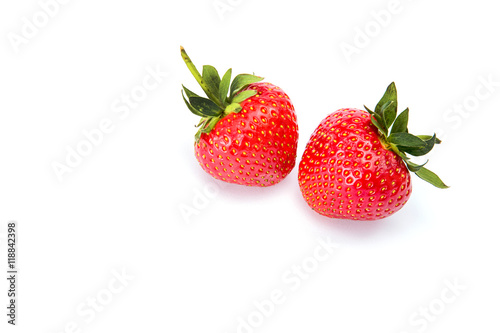 Fototapeta Naklejka Na Ścianę i Meble -  Fresh strawberries were placed on a white background