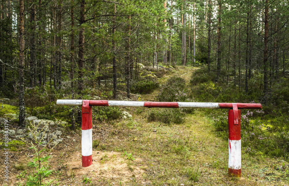 Fototapeta premium Barrier on timber road