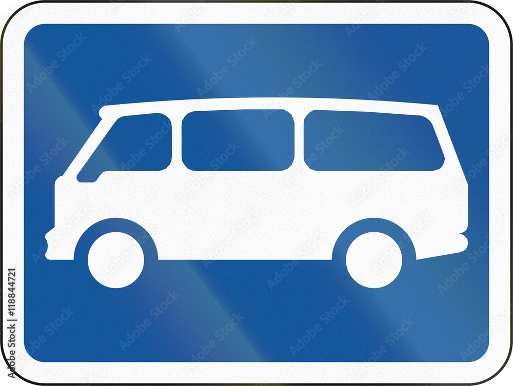 Road sign used in the African country of Botswana - The primary sign applies to mini-buses