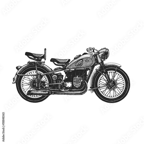Motorcycle hand drawn icon M-72
