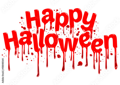 Happy Halloween sign blood