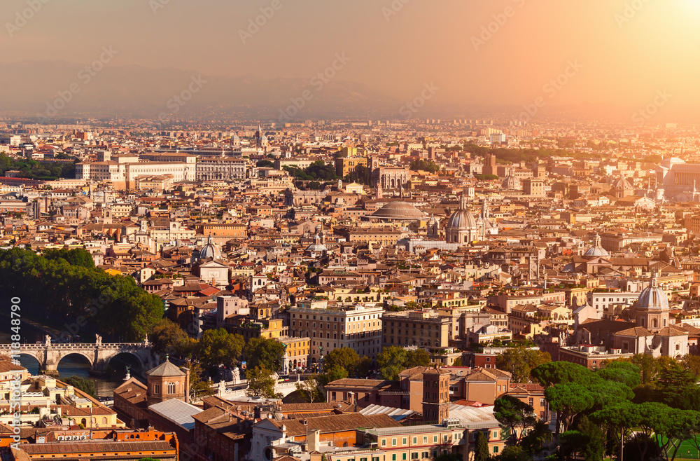 Aerial view of Rome, Italy