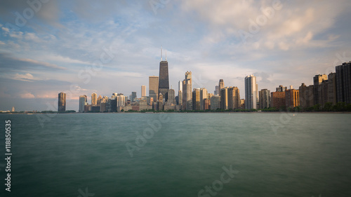 Chicago skyline in the afternoon from lake Michigan © albertczyzewski