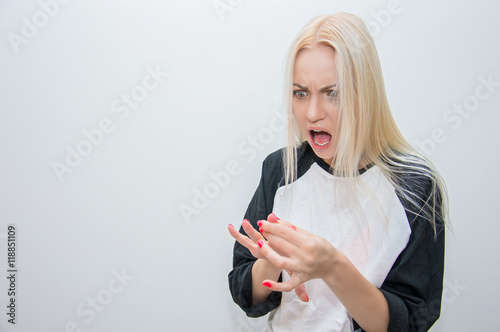 
Girl broke a fingernail