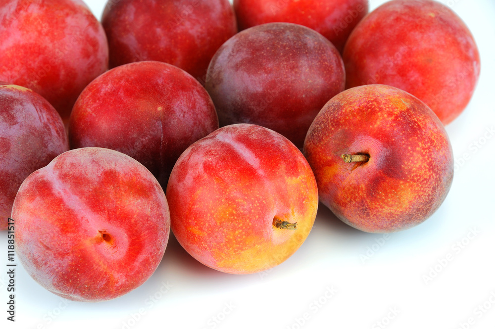 fresh plum isolated on white background