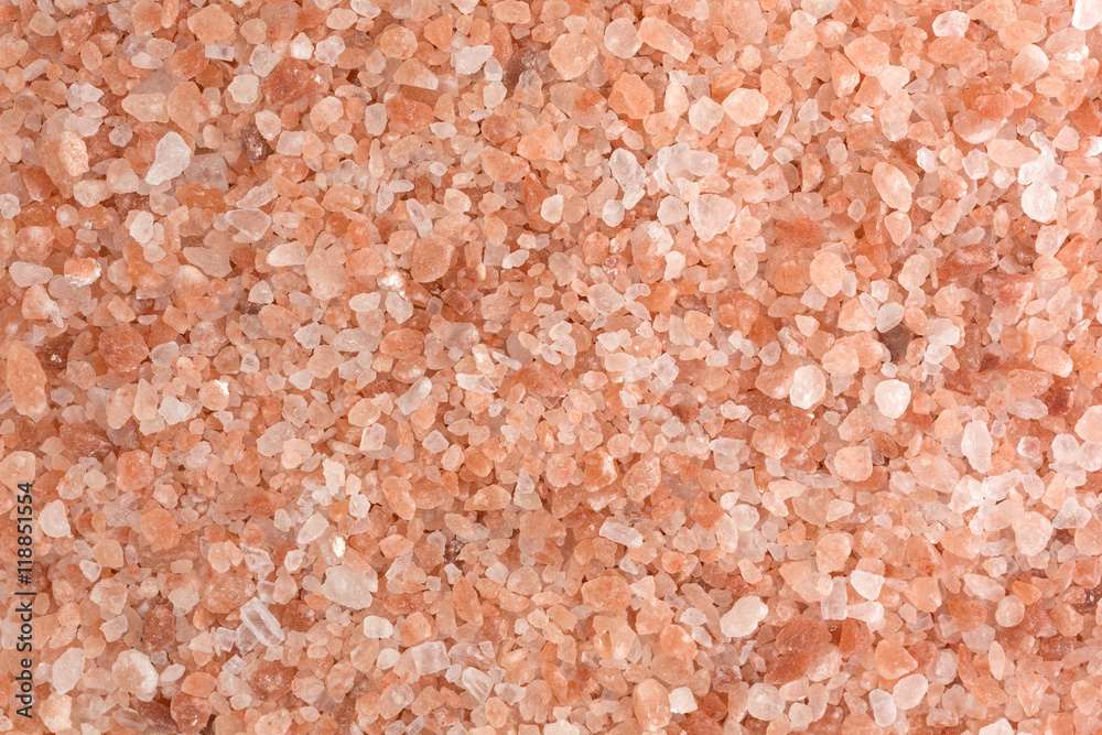 Close view of Himalayan pink salt.