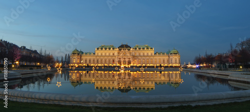 Photography Belvedere in Vienna Austria at Christmas time