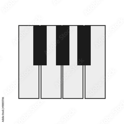 flat design piano keys icon vector illustration