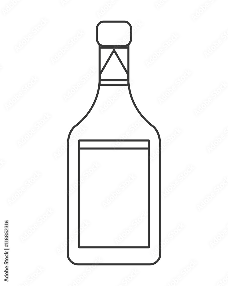 flat design liquor bottle icon vector illustration flat design liquor bottle icon vector illustration