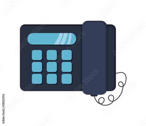 flat design landline telephone icon vector illustration