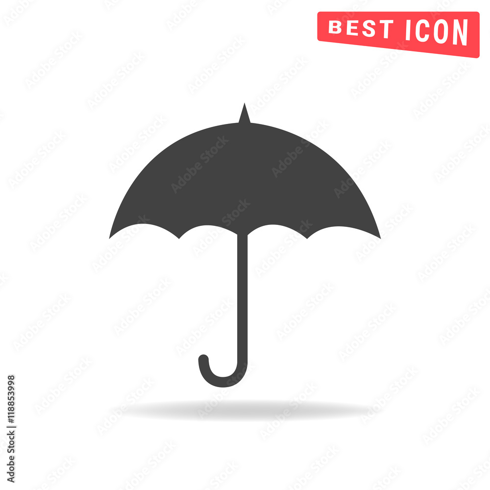 Umbrella Flat icon on white background. Simple vector illustrati Umbrella Flat icon on white background. Simple vector illustrati