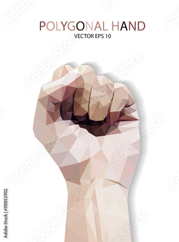 Polygonal style clenched fist vector