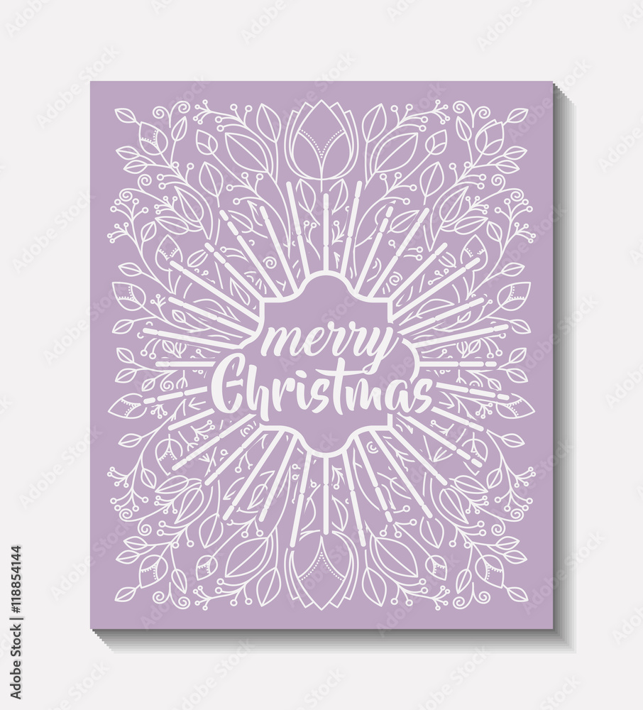 Obraz premium merry christmas frame vintage style vector illustration design
